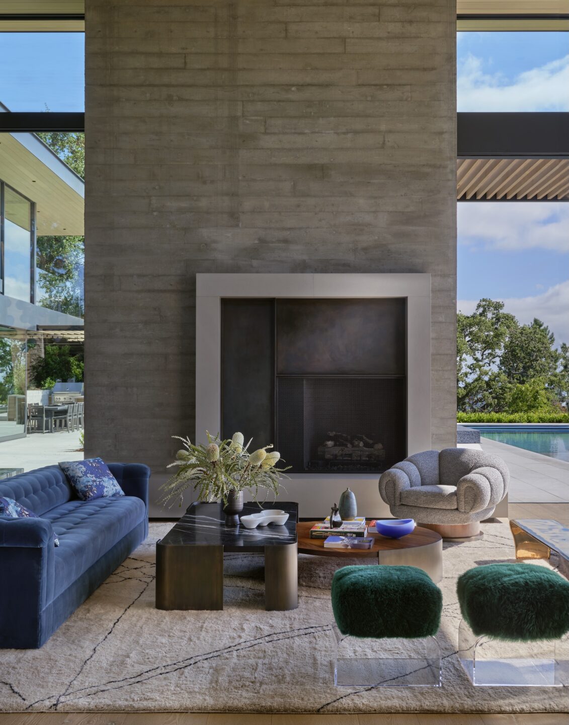 Jennifer-Robin-Interiors-Atherton-Estate-California-Living-Room-Fireplace